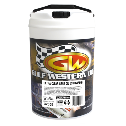 Gulf Western Ultra Clear Gear Oil Full Syn Ls 80W-140 20L