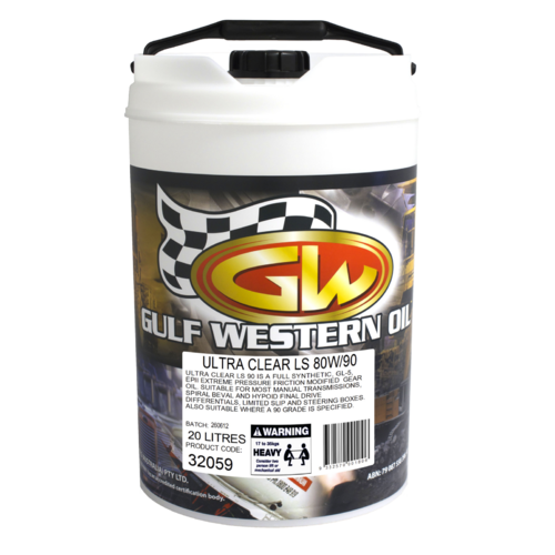 Gulf Western Ultra Clear Gear Oil Full Syn Ls 80W-90 20L